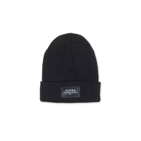 Supra Accessories ICON INTERNATIONAL BEANIE Black/Black/White Hats | CA-38854